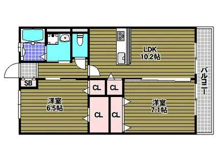 DEAR COURT(2LDK/3階)の間取り写真