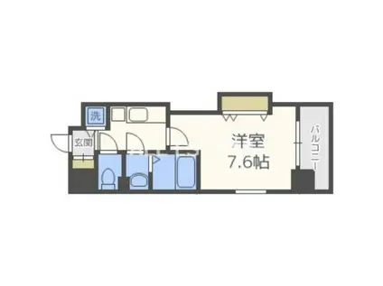 LUXE玉造II(1K/2階)の間取り写真