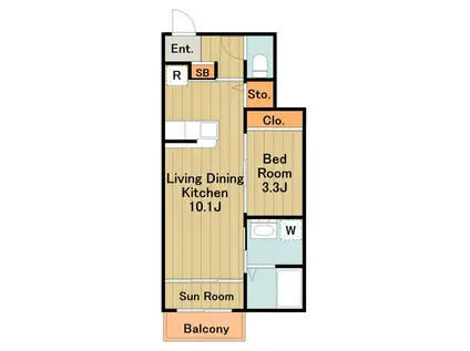 アルバータⅥ(1LDK/1階)の間取り写真