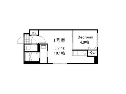 VIVACETOYOHIRA(1LDK/1階)の間取り写真