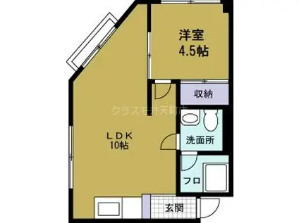 順天ハイツ(1LDK/5階)の間取り写真