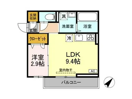 レスア柏崎I(1LDK/3階)の間取り写真
