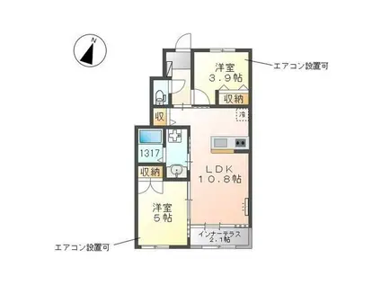 スターパレットIII(2LDK/1階)の間取り写真