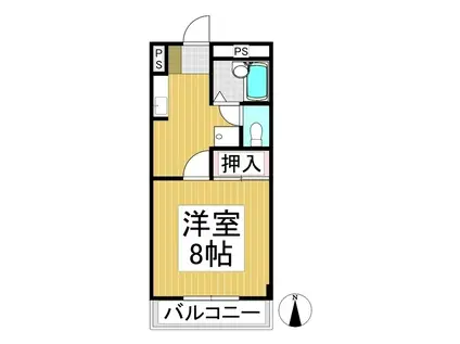 サンフラワーB棟(1K/1階)の間取り写真