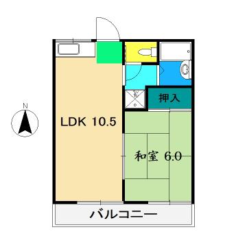 ライトコーポ(1LDK/3階)の間取り写真