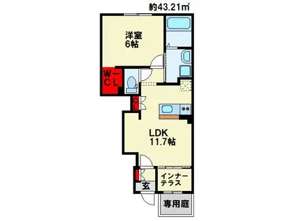 南方1丁目工事(1LDK/1階)の間取り写真