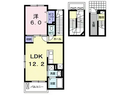 モンレーブM(1LDK/3階)の間取り写真