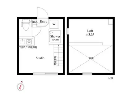 ハーモニーテラス北小岩XII(ワンルーム/1階)の間取り写真