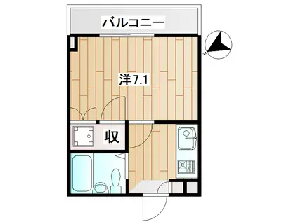 Kビル(1K/4階)の間取り写真