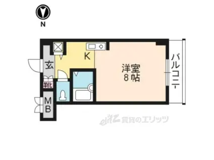 パインフィールド上賀茂(ワンルーム/2階)の間取り写真