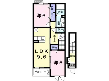 カーサクリアネス(2LDK/2階)の間取り写真