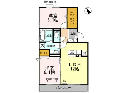 タウンリバティー(2LDK/3階)の間取り写真