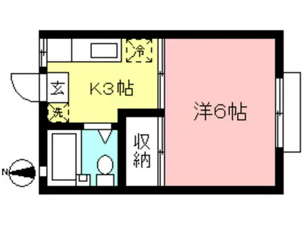 グランメール(1K/1階)の間取り写真