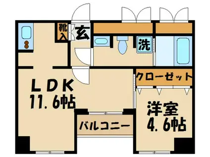 T.BRAND世田谷(1LDK/5階)の間取り写真