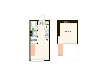 ハーモニーテラスときわ(ワンルーム/2階)の間取り写真