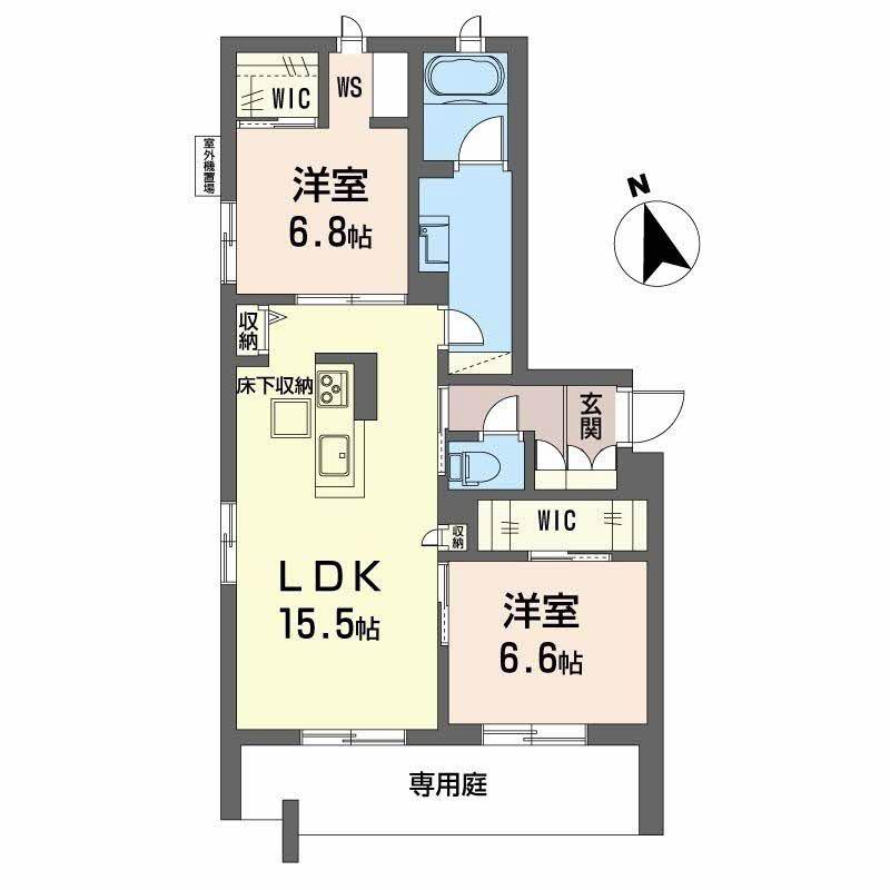 シャーメゾン スエヒロ(2LDK/1階)の間取り写真