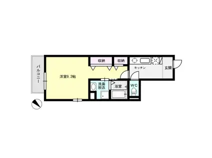 西鉄天神大牟田線 春日原駅 徒歩2分 5階建 築1年(1K/2階)の間取り写真