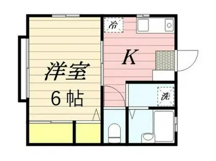 カリーノ(1K/2階)の間取り写真