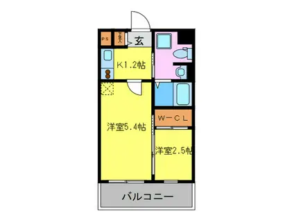 グランフォーレ薬院南(2K/8階)の間取り写真