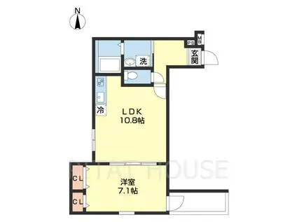 フジパレス田中町III番館(1LDK/2階)の間取り写真