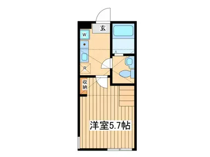 アカリエおださが(1K/1階)の間取り写真