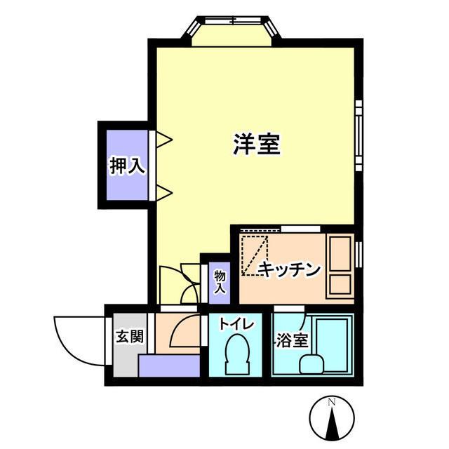 信開セルーラ平和町(1K/1階)の間取り写真