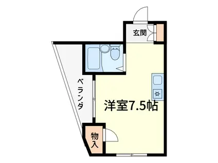 アーサー1番館(ワンルーム/3階)の間取り写真