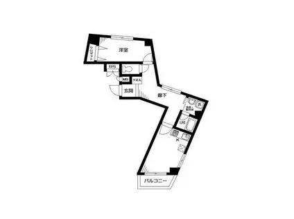 ハーモニーコート(1DK/6階)の間取り写真