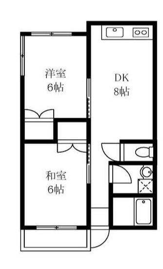 メジロハウス(2DK/1階)の間取り写真