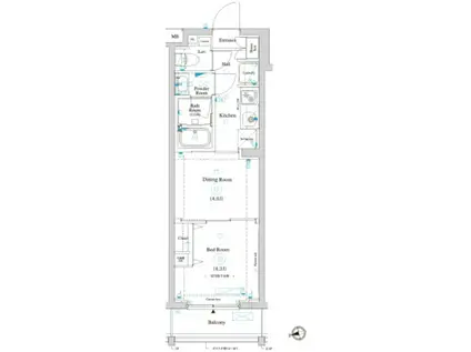 ラティエラ滝野川(1DK/1階)の間取り写真