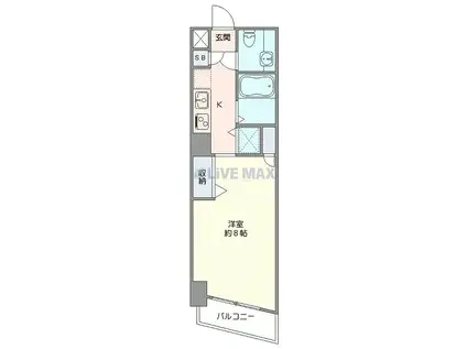 メゾン・ド・ヴィレ目黒(1K/4階)の間取り写真