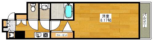 AZURE ESAKA(1K/7階)の間取り写真