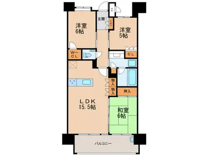MJR千早709号(3LDK/7階)の間取り写真