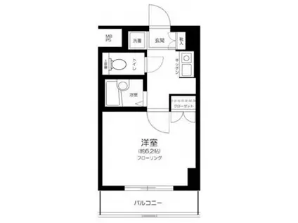 エクセリア上野毛(1K/4階)の間取り写真