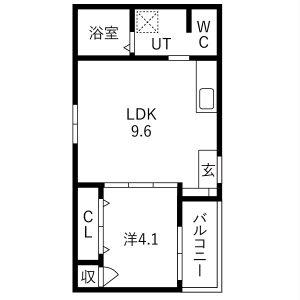 アクロス今里アパートメント(1LDK/3階)の間取り写真