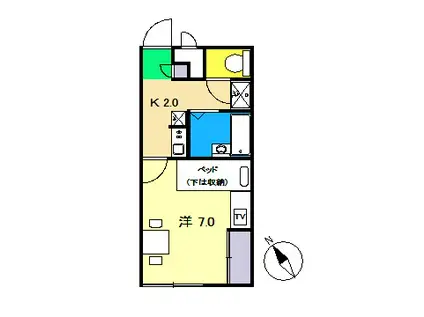 ディアコート(1K/1階)の間取り写真