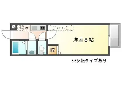 フラッティ龍大前(1K/2階)の間取り写真