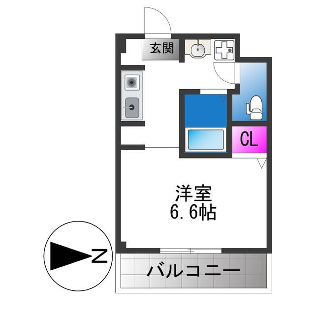 COURT GIN(1K/3階)の間取り写真