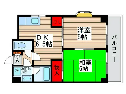 ひょうどうプラザ(2DK/3階)の間取り写真