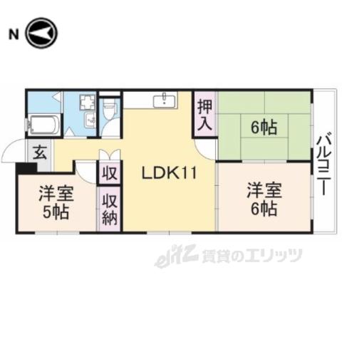 まあぁろーマンション(3LDK/2階)の間取り写真