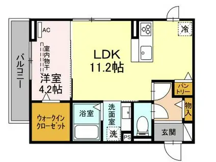 ルミナーレ山の手(1LDK/2階)の間取り写真