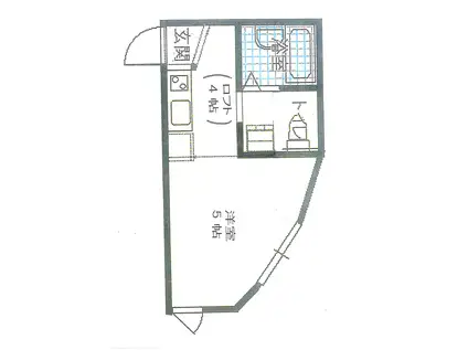テラスレオン保土ヶ谷(ワンルーム/1階)の間取り写真
