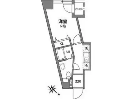 ジェムストーン高田馬場(1K/6階)の間取り写真