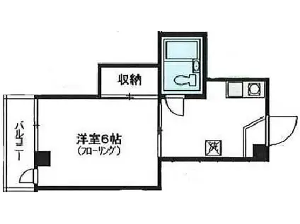 アパートメント横田II(1K/2階)の間取り写真