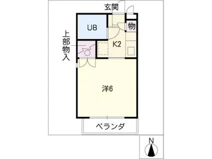 フレンドリーボックス(1K/3階)の間取り写真