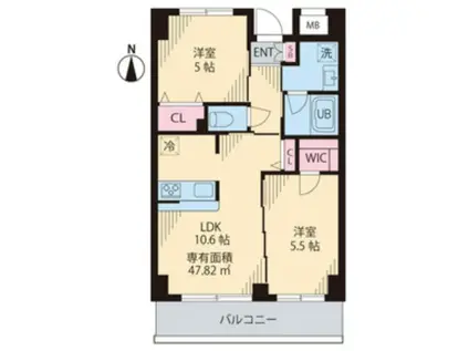 COURT TAKETOKU II(2LDK/6階)の間取り写真