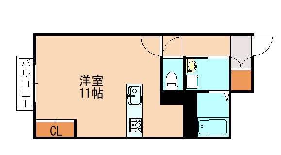 レオネクストラーラII(1K/1階)の間取り写真