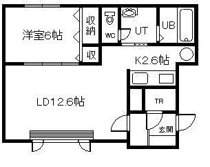 メゾンあさひばし(1LDK/2階)の間取り写真