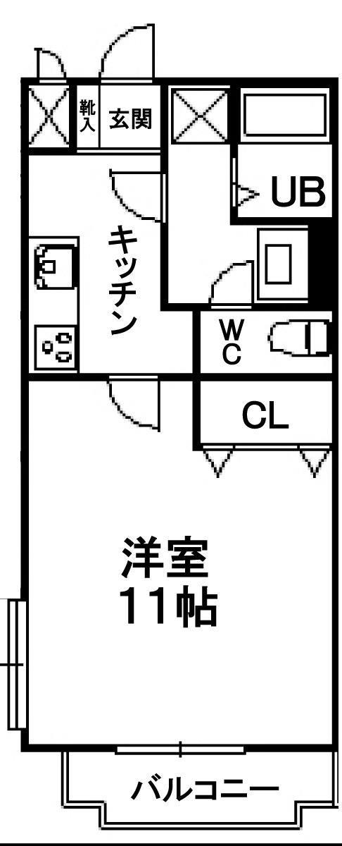 カサポジート(1K/3階)の間取り写真