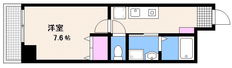 PABLO観音本町I(1K/4階)の間取り写真